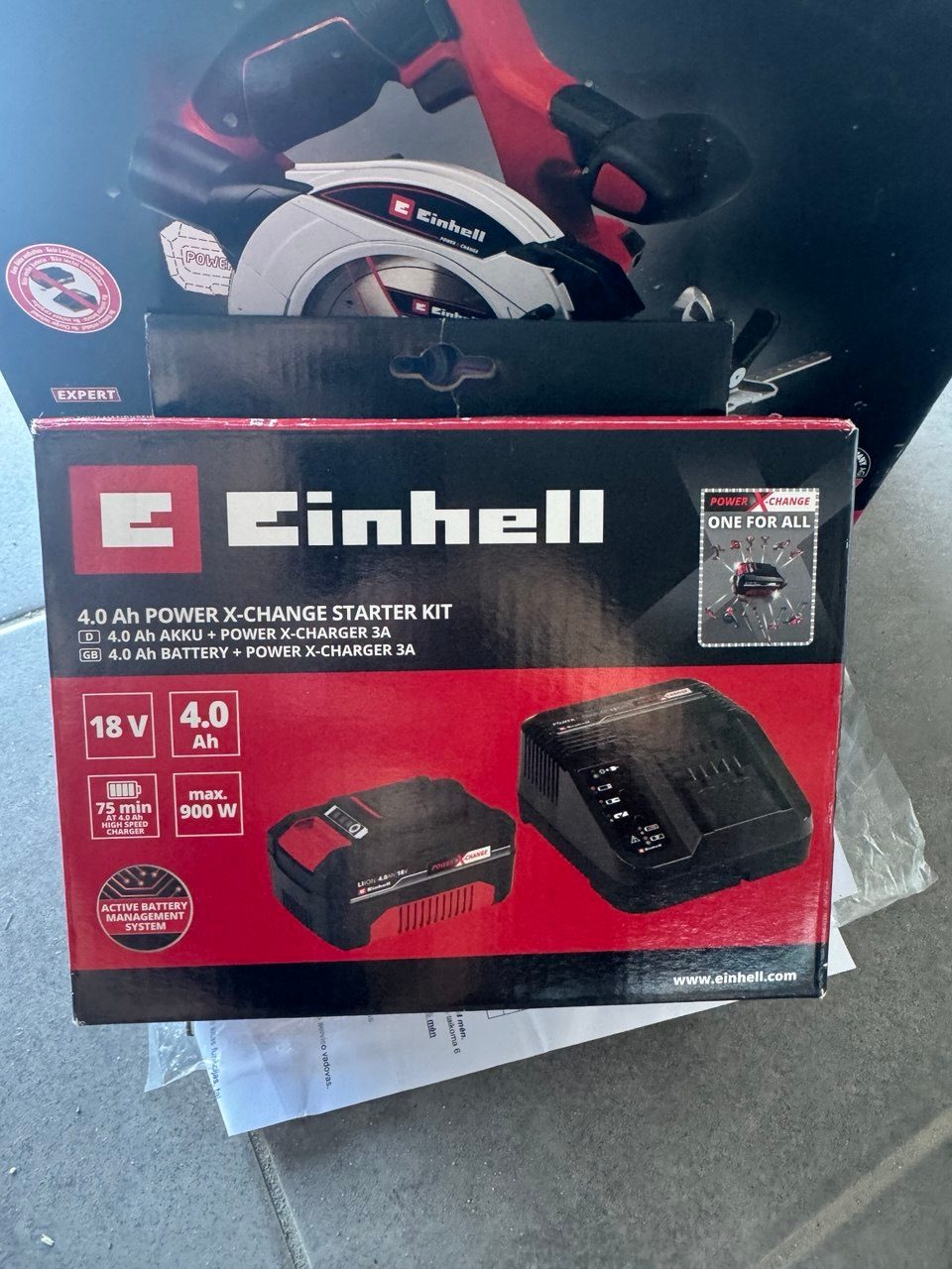Akumuliatoriaus ir kroviklio komplektas EINHELL, 18 V, 4,0 Ah